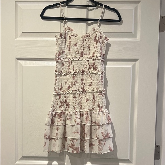 Storia Dresses & Skirts - Storia Cream and Pink Ruffle Dress Size S
